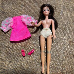 Topper Dawn Angie doll wearing original Pink white mini